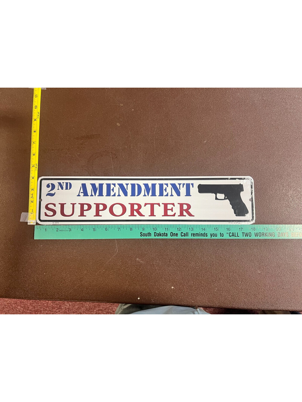 2nd Amendment Supporter 4x18 Aluminum Metal Sign Gun Rights Wall Decor